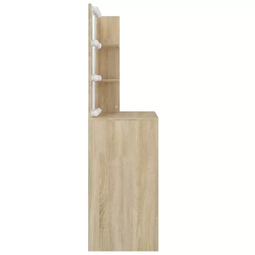 Sonoma tölgy színű LED-es fésülködőasztal 74,5 x 40 x 141 cm