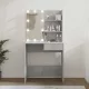 Betonszürke fésülködőasztal LED-del 74,5 x 40 x 141 cm