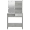 Betonszürke fésülködőasztal LED-del 74,5 x 40 x 141 cm