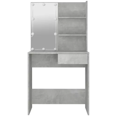 Betonszürke fésülködőasztal LED-del 74,5 x 40 x 141 cm