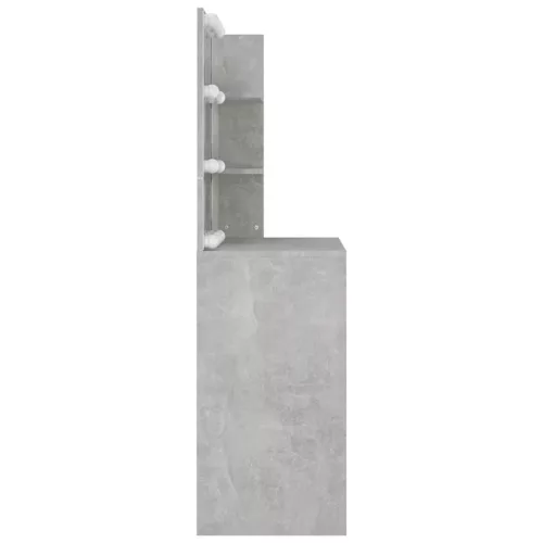 Betonszürke fésülködőasztal LED-del 74,5 x 40 x 141 cm