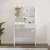 Magasfényű fehér fésülködőasztal LED-del 74,5x40x141 cm