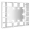 Fehér tükrös szekrény LED-ekkel 91 x 15 x 76,5 cm