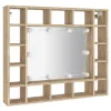 Sonoma tölgyszínű tükrös szekrény LED-ekkel 91 x 15 x 76,5 cm
