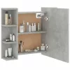 Betonszürke tükrös szekrény LED-ekkel 70 x 16,5 x 60 cm