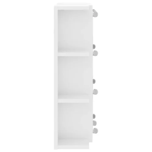 Magasfényű fehér tükrös szekrény LED-ekkel 70 x 16,5 x 60 cm