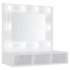 Fehér tükrös szekrény LED-ekkel 60 x 31,5 x 62 cm