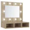 Sonoma tölgy tükrös szekrény LED-ekkel 60 x 31,5 x 62 cm