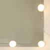 Betonszürke tükrös szekrény LED-ekkel 60 x 31,5 x 62 cm