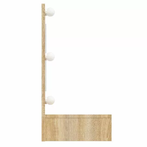 Sonoma tölgy tükrös szekrény LED-ekkel 90 x 31,5 x 62 cm