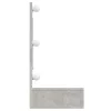 Betonszürke tükrös szekrény LED-ekkel 90 x 31,5 x 62 cm