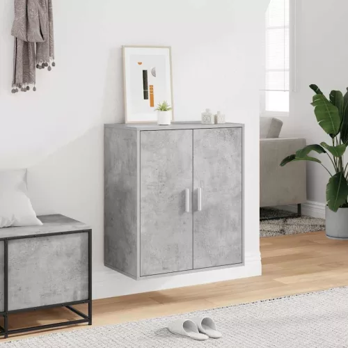 Betonszürke szerelt fa cipősszekrény 60 x 35 x 70 cm