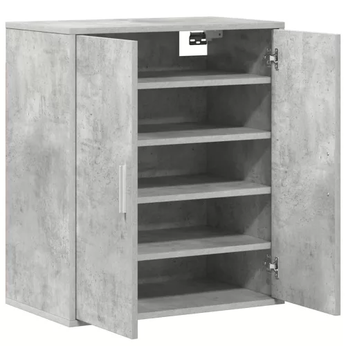 Betonszürke szerelt fa cipősszekrény 60 x 35 x 70 cm
