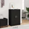 Fekete szerelt fa cipősszekrény 60 x 35 x 92 cm