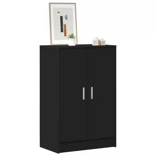 Fekete szerelt fa cipősszekrény 60 x 35 x 92 cm