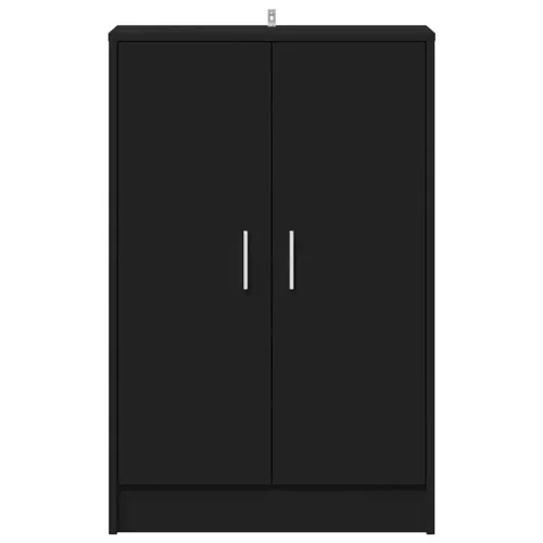 Fekete szerelt fa cipősszekrény 60 x 35 x 92 cm