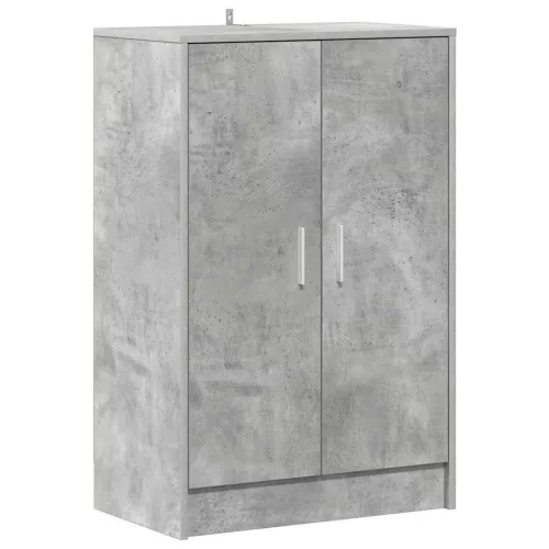 Betonszürke szerelt fa cipősszekrény 60 x 35 x 92 cm