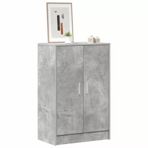 Betonszürke szerelt fa cipősszekrény 60 x 35 x 92 cm