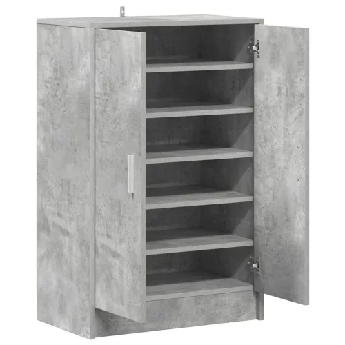 Betonszürke szerelt fa cipősszekrény 60 x 35 x 92 cm