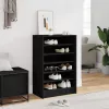 Fekete szerelt fa cipősszekrény 60 x 35 x 92 cm