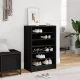 Fekete szerelt fa cipősszekrény 60 x 35 x 92 cm