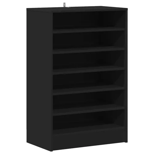 Fekete szerelt fa cipősszekrény 60 x 35 x 92 cm