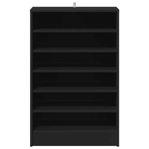 Fekete szerelt fa cipősszekrény 60 x 35 x 92 cm