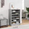 Betonszürke szerelt fa cipősszekrény 60 x 35 x 92 cm