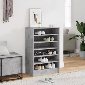 Betonszürke szerelt fa cipősszekrény 60 x 35 x 92 cm