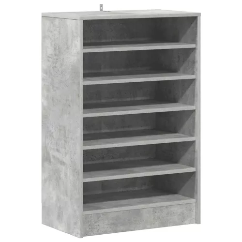 Betonszürke szerelt fa cipősszekrény 60 x 35 x 92 cm