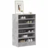 Betonszürke szerelt fa cipősszekrény 60 x 35 x 92 cm
