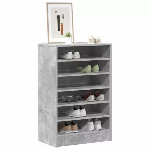 Betonszürke szerelt fa cipősszekrény 60 x 35 x 92 cm