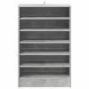 Betonszürke szerelt fa cipősszekrény 60 x 35 x 92 cm