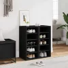 2 db fekete szerelt fa cipősszekrény 31,5 x 35 x 70 cm