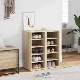   2 db sonoma tölgy színű szerelt fa cipősszekrény 31,5x35x70 cm