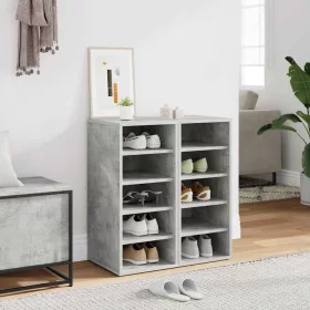   2 db betonszürke szerelt fa cipősszekrény 31,5 x 35 x 70 cm