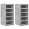 2 db betonszürke szerelt fa cipősszekrény 31,5 x 35 x 70 cm
