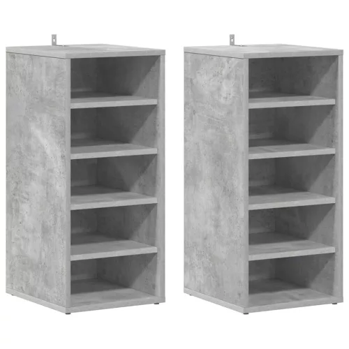 2 db betonszürke szerelt fa cipősszekrény 31,5 x 35 x 70 cm