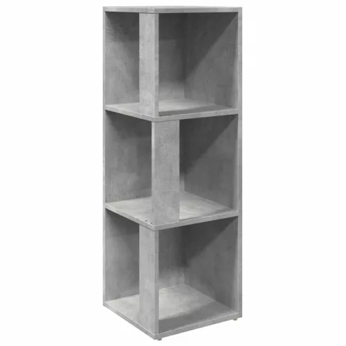 Betonszürke szerelt fa sarokszekrény 33 x 33 x 100 cm
