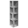Betonszürke szerelt fa sarokszekrény 33 x 33 x 132 cm