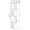 Betonszürke szerelt fa sarokszekrény 33 x 33 x 132 cm