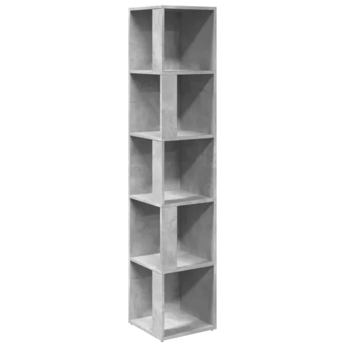 Betonszürke szerelt fa sarokszekrény 33 x 33 x 164,5 cm