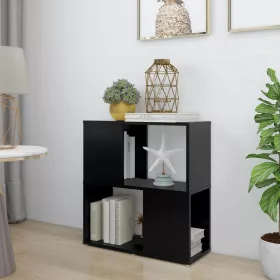 Fekete szerelt fa könyvszekrény 60 x 24 x 63 cm