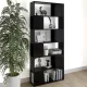 Fekete szerelt fa térelválasztó könyvszekrény 80 x 24 x 186 cm