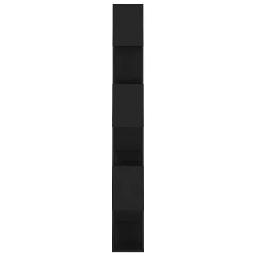 Fekete szerelt fa térelválasztó könyvszekrény 80 x 24 x 186 cm