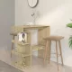 Sonoma tölgy szerelt fa bárasztal tárolópolccal 100x50x101,5 cm