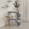Betonszürke szerelt fa bárasztal tárolópolccal 100x50x101,5 cm