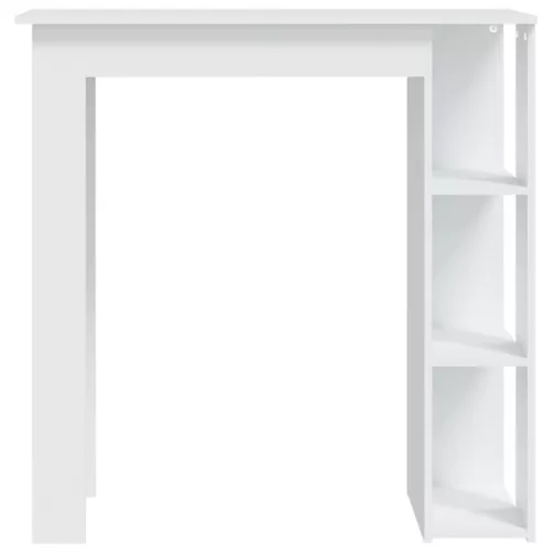 Fehér szerelt fa bárasztal polccal 102 x 50 x 103,5 cm