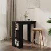 Fekete szerelt fa bárasztal polccal 102 x 50 x 103,5 cm