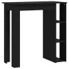 Fekete szerelt fa bárasztal polccal 102 x 50 x 103,5 cm